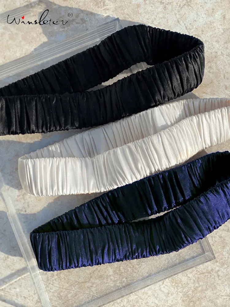 

Повязка для волос Winsleter-19MM из 100% натурального шелка, с атласными складками, женская, во французском стиле, для умывания, весна 2026, новинка A62214CC