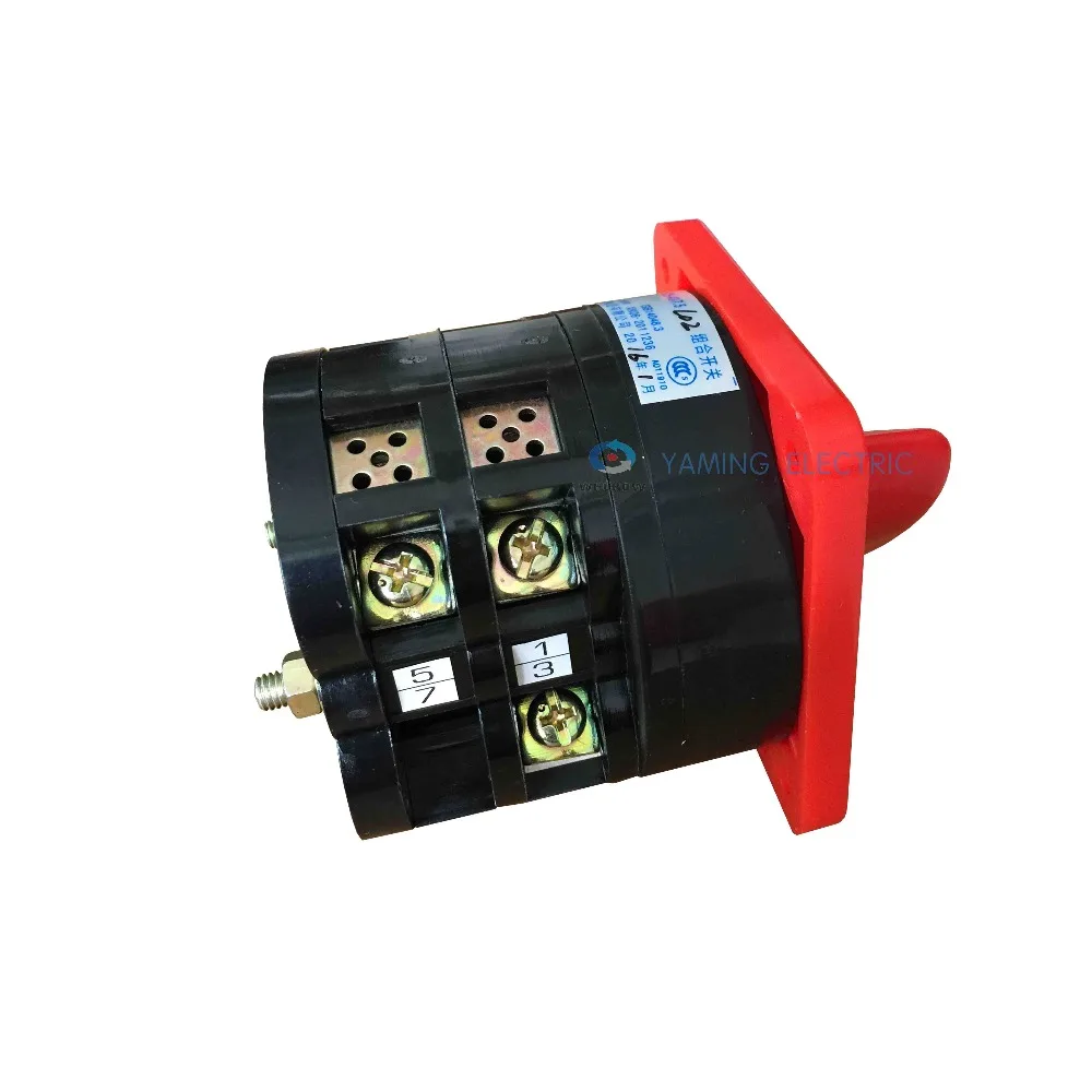 40A 7.5kw 380V 2 Pole Two Position Universal Rotary Cam Changeover Switch Silver Contact Red HZ5-40/7.5 L02