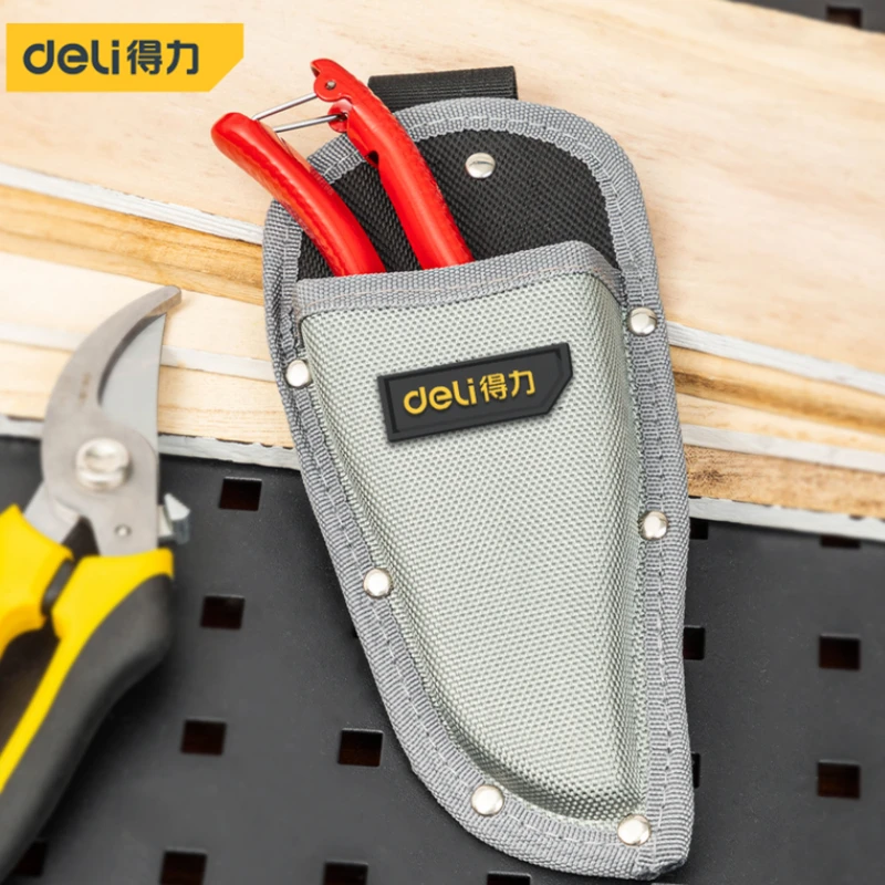 Deli 1 Pcs 190/215mm Practical Electrician Holder Scissor Bag Storage Portable Oxford Cloth Sheath Tool Pruning Gardening Pouch