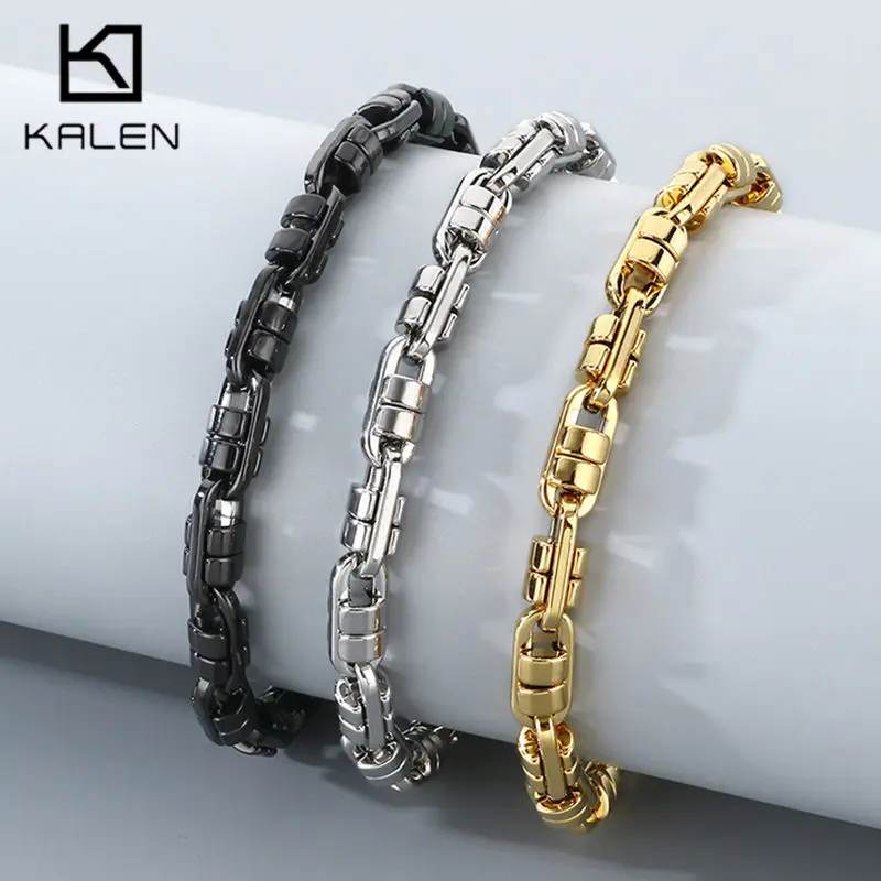 

KLAEN 6 мм мужской браслет-цепочка Speacl из нержавеющей стали персонализированные женские блестящие украшения 18-22 см рок массивные аксессуары подарок