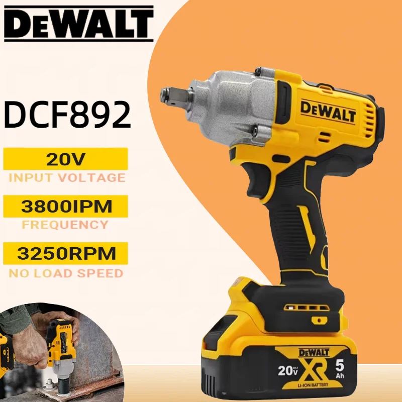 

Dewalt DCF892 1/2 Inch Brushless Electric Wrench 812N.m Cordless Impact Driver High Torque Three Speed Auto Repair Power Tools