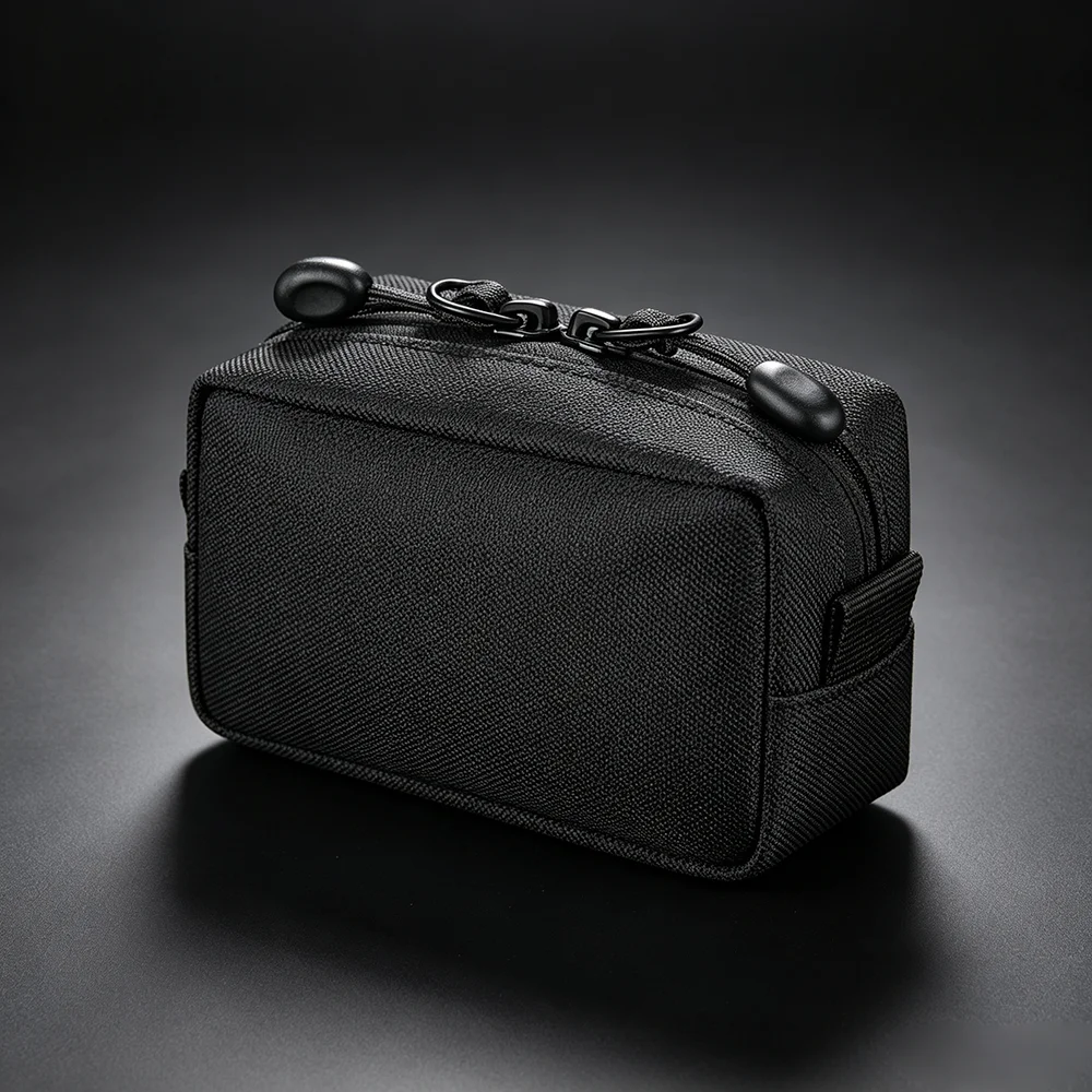 Oxford Cloth Waist Bag for Men Multi-Pocket Zipper EDC Pouch Compact Organizer Bag for Travel Work Outdoor Daily Carry