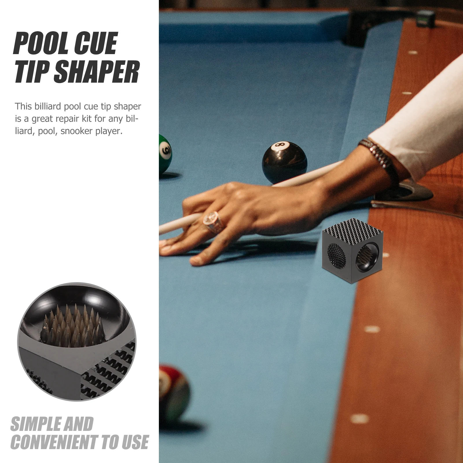 

Pool Cue Repair Tools Billiard Tip Sander Shaper Billiards Maintenance Skin Metal Burnisher