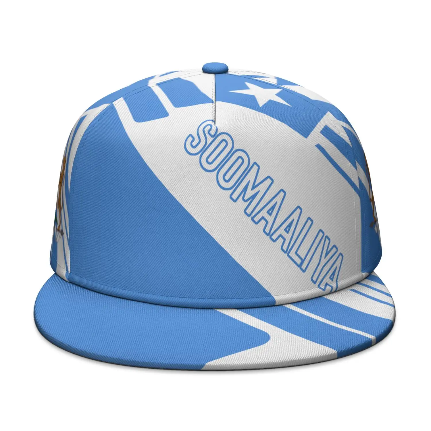 Somalia Flat Brimmed Cap Custom Name Team Logo Hip-hop Hat Country Travel Federal Nation Soomaaliya Republic Flag Headgear