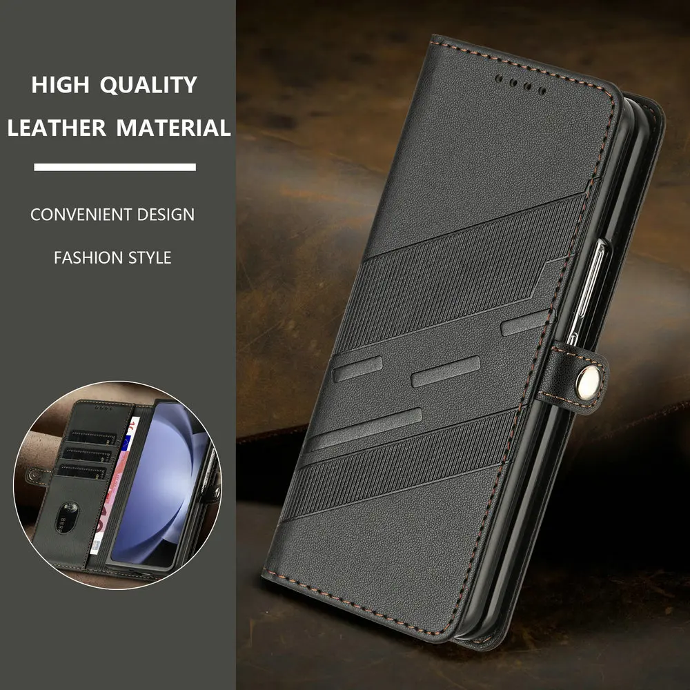 

Luxury Case Leather Book Folding Coque for Samsung Galaxy Z Fold 7 5G 2025 Flip Cover Phone Samsung Z Fold 6 5 4 3 Fold7 Fundas