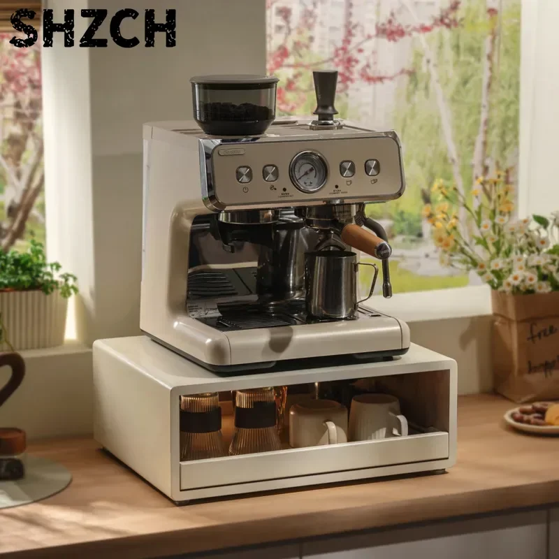 Nordic Wind Simple Coffee Machine Storage Base Capsule Coffee Display Rack Kitchen Desktop Bar Cup Storage Cabinet