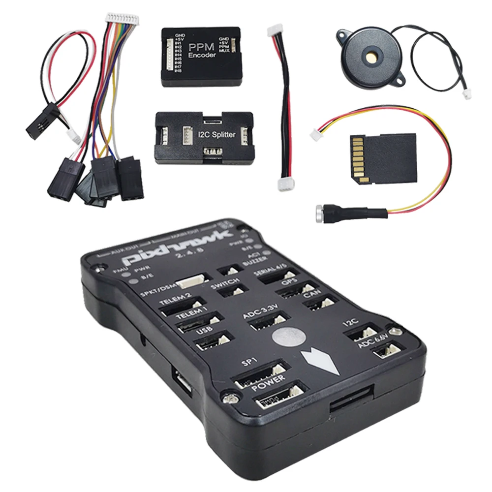 

Pixhawk PX4 Autopilot PIX 2.4.8 32 Bit Flight Controller +Buzzer 4G SD + Safety Switch +I2C Splitter Expand Module + USB cable