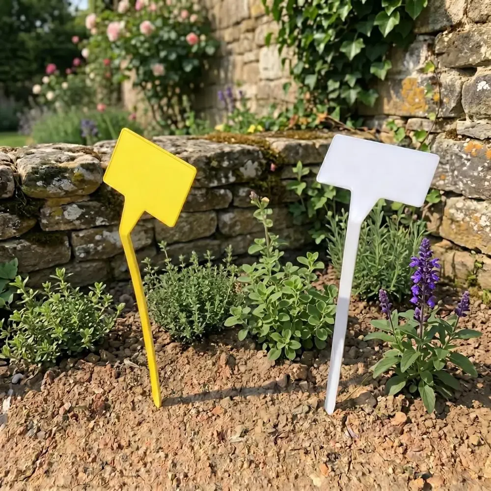 Green Plants Crops Gardening Plastic T Shaped Waterproof Durable Plant Label Sign Mark Logo Quantity Category Title 31x9x4.5cm