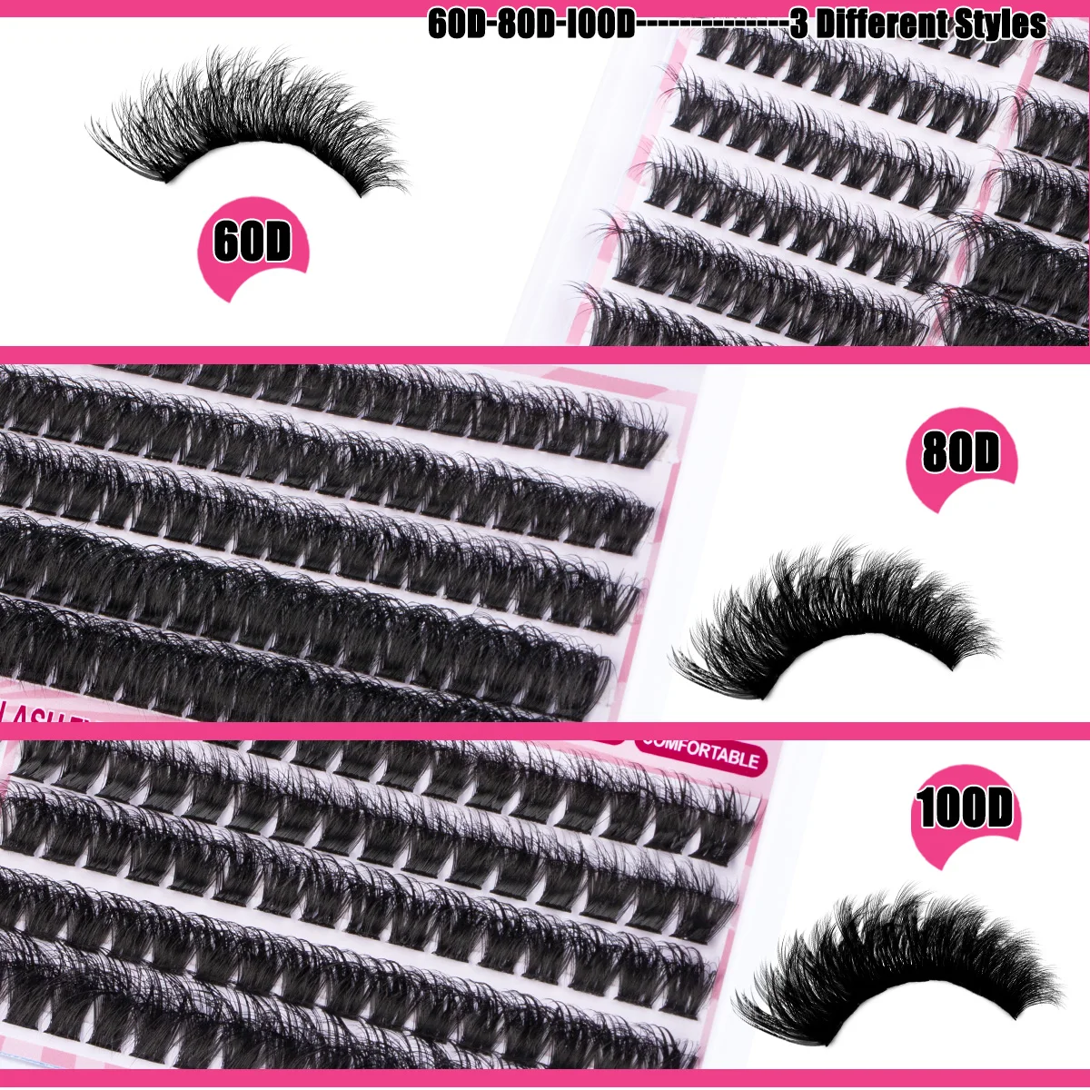 Kit di estensione ciglia fai da te 6080100 D Kit ciglia individuali Soffici con legame e sigillo per ciglia e pinzette per ciglia e pennello per rimozione ciglia