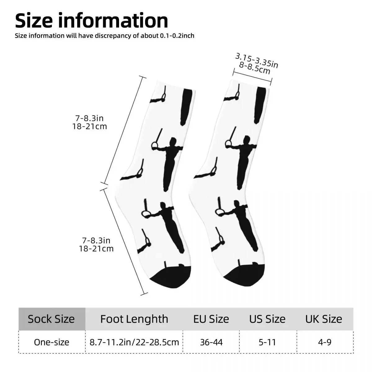 Gymnastics - Gymnast & Rings, Men's Gymnastics Socks Harajuku Sweat Absorbing Stockings All Season Long Socks Accessories