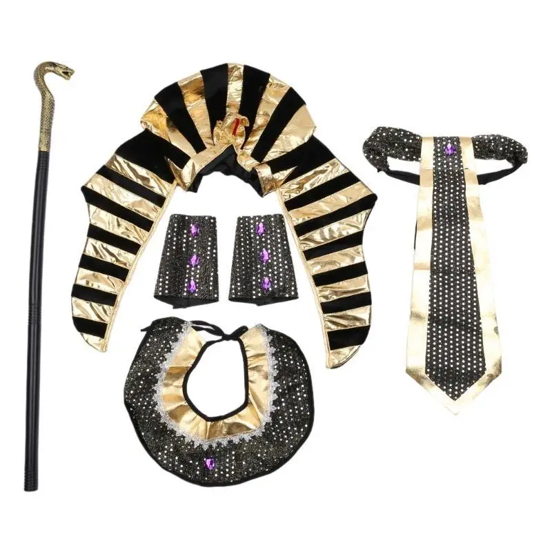 652F Egyptian Costume Set for Women Man Halloween, Ancient Egypt Costume Accessories