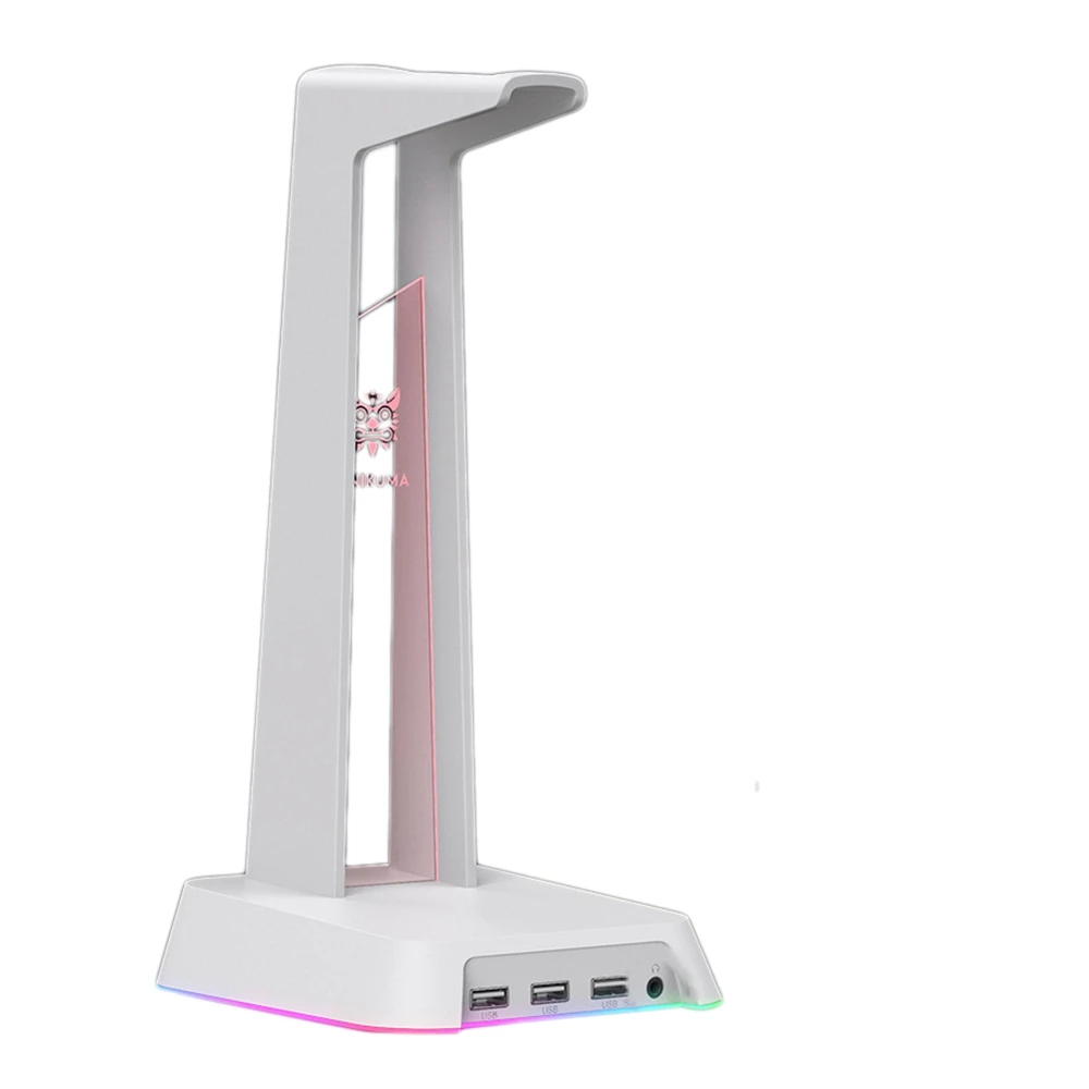 Onikuma St-2 Headset Stand Rgb with 3 USB Ports Desktop Headset Stand is Suitable for Pc Gamers Headset White