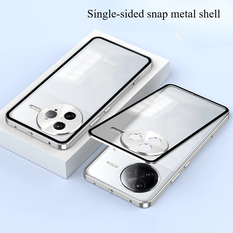 

For POCO F7 Ultra F7 Pro Case Metal Frame Single-Sided Snap Buckle Glass Drop-proof Cover For POCO F 7 Pro Ultra Funda