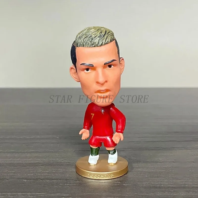 Mini Fußball Star Figur Auto Ornamente Sammlung Modell Sport Figur Puppe 6,5 cm Fußballspieler Spielzeug Souvenirs für Fans Geschenke