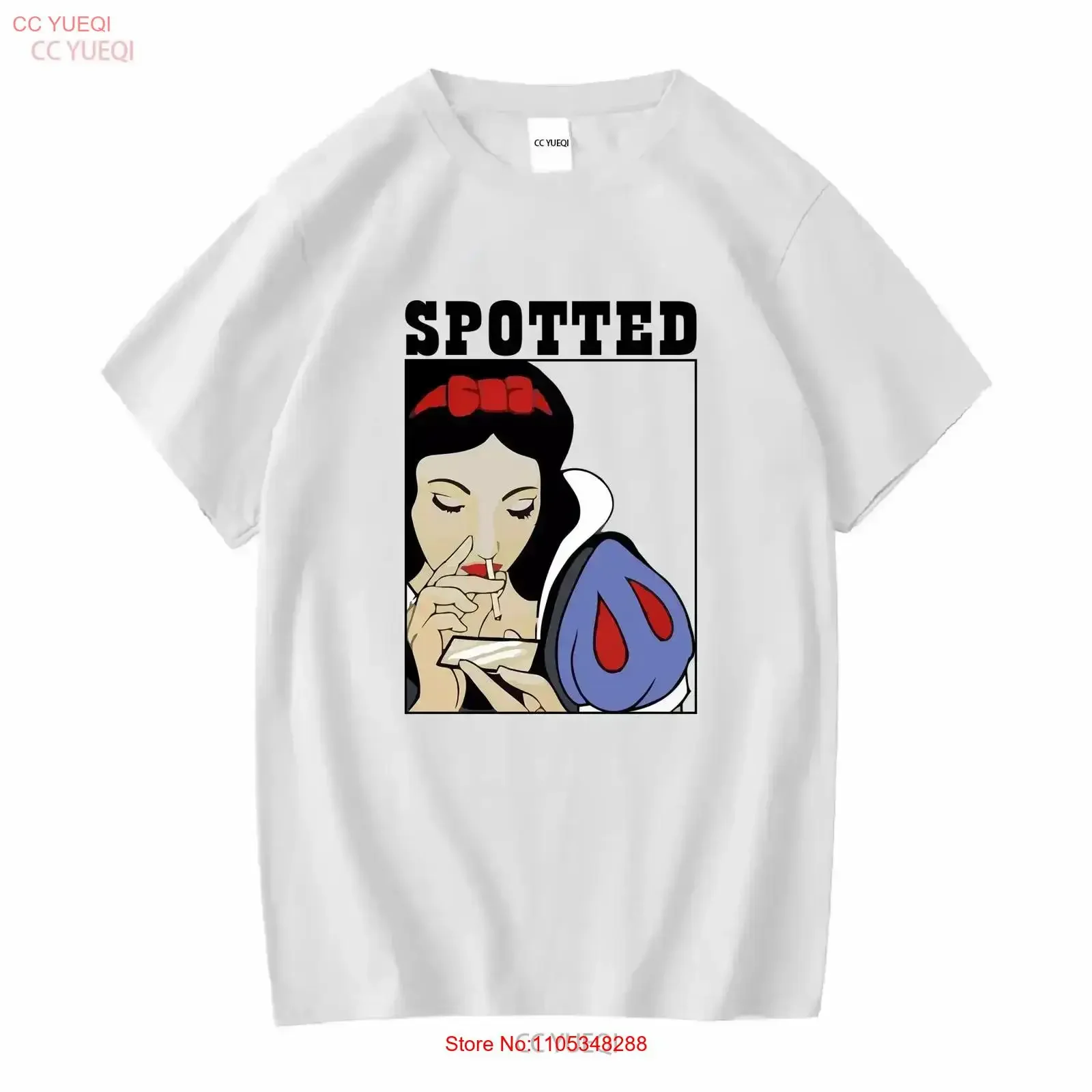 Snow snorting White T Shirt vintage Washed designer clothes Casual Slightly Breathable homme Stretched vintage Washed