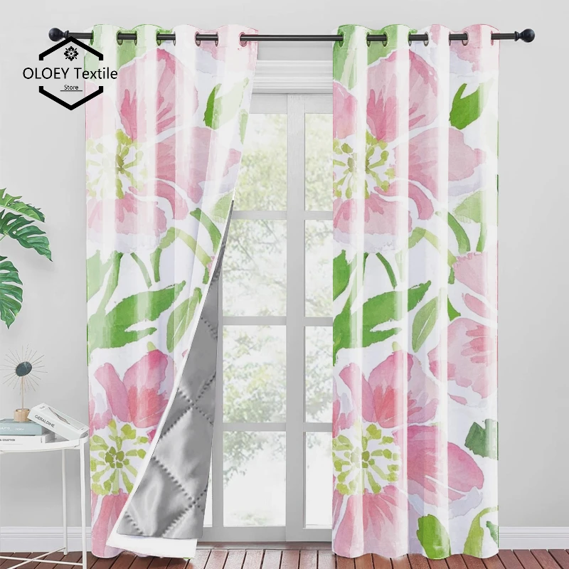 

OLOEY Soundproof Thermal Insulated Cotton Linen Blackout Curtains for Living Dining Room Bedroom Thickened Custom Window Drapes