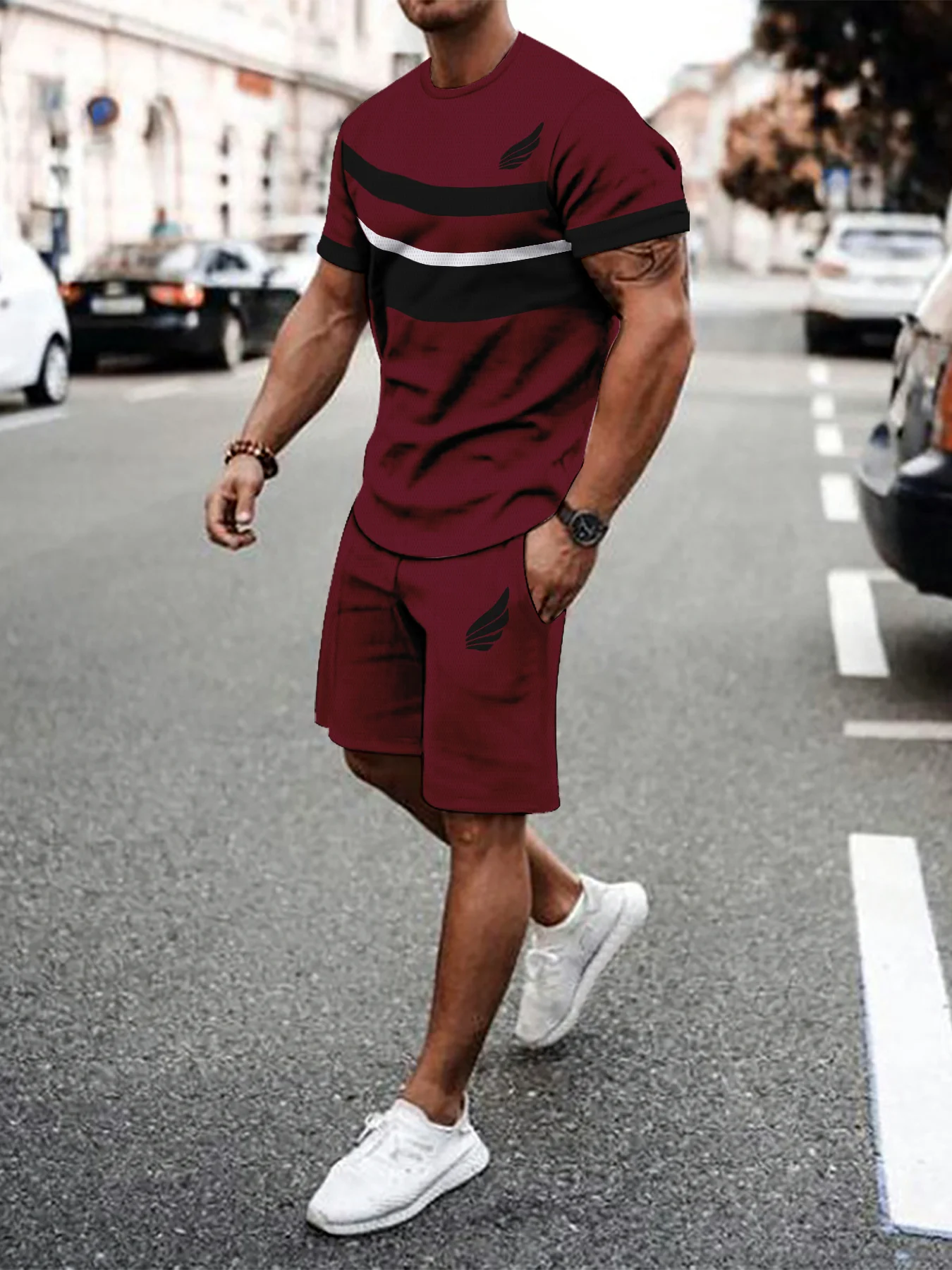 

2026 Men's Suit with 3D Printed Pattern Breathable Lightweight Comfortable Fashionable and Outdoor Style Men's Clothing