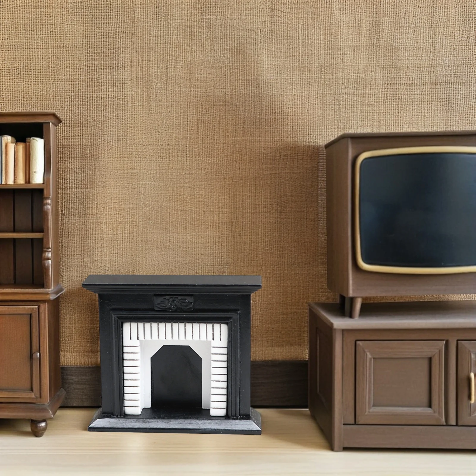 

House Furniture Mini Fireplace Decor Dollhouse Miniature Accessories Play Toys for Fake