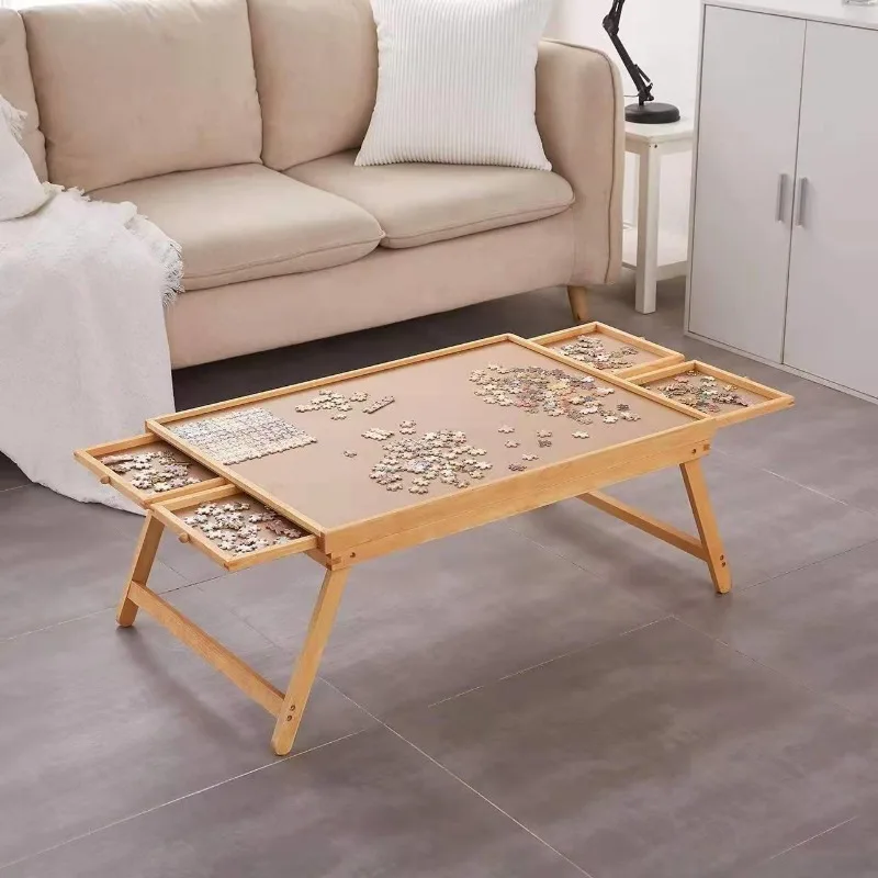 

Деревянный стол-головоломка для детей, портативный сортировочный ящик для хранения, книжный шкаф из цельного дерева, современный минималистичный дизайн