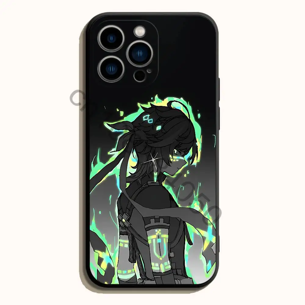 Game Genshin Impact Kinich Black Soft TPU Phone Case For iPhone 17 16 15 14 13 12 11 Pro Max Mini Plus E Shell Printed