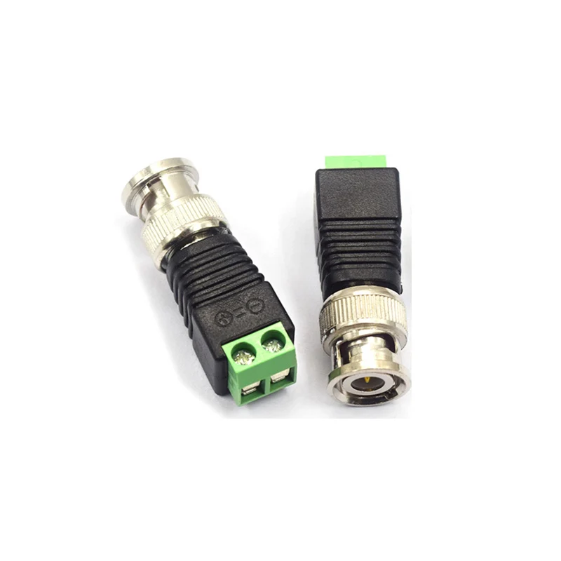 2PCS BNC Male female Connector Coax Cat5 to BNC Female Plug for Video Balun CCTV Camera Acces