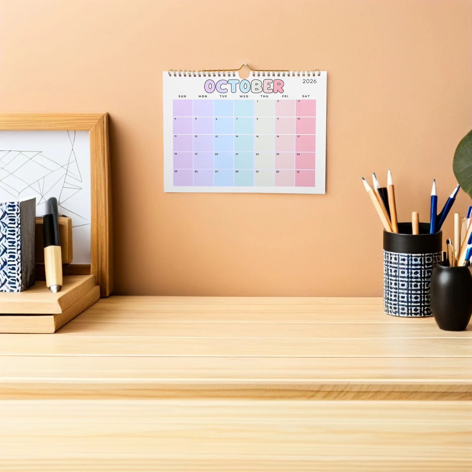 

2026 Hanging Calendar 12 Month Spiral Bound Wall Planner 11X8.25 Inch For Home Office Kitchen Yearly Schedule Organizer Paper