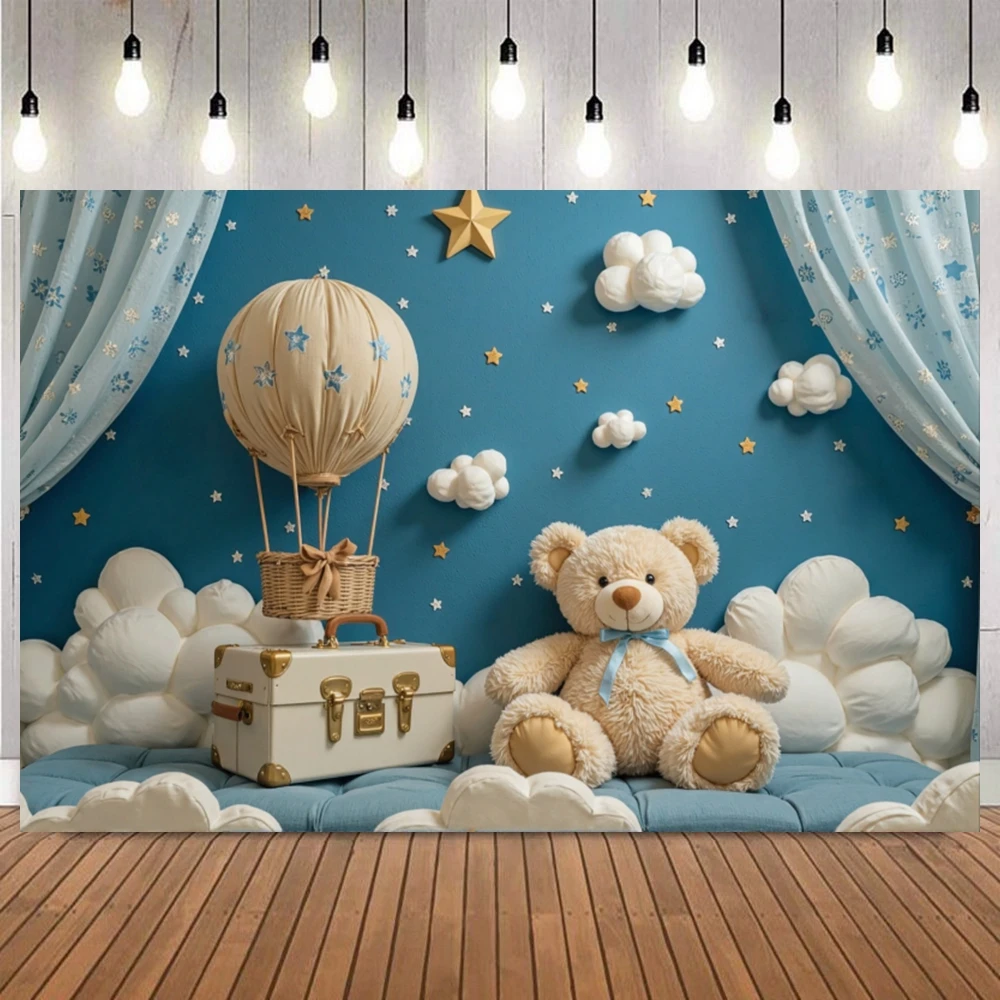 Space Adventure Birthday Photography Background Backdrop Planets Astronaut Rocket Ship Kids Boys Birthday Party Decor Backdrop