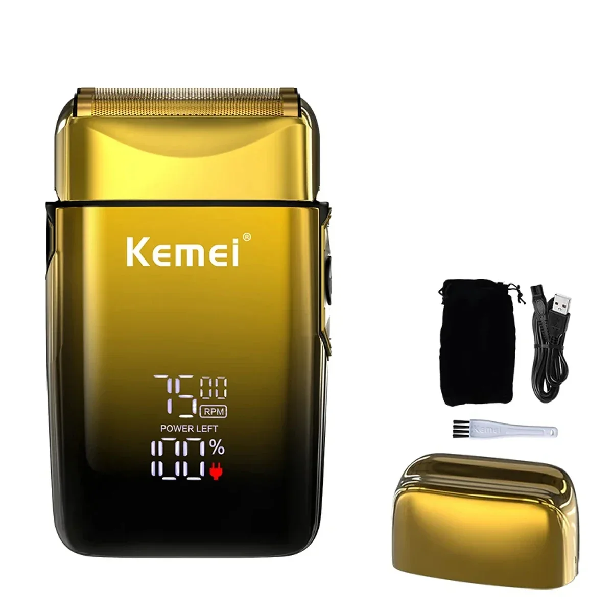 

Kemei Electric Shaver Hair Rechargeable Beard Foil Razor for Men Bald Head Shaving for Men Machine Hair Clippers for Men KM-TX10
