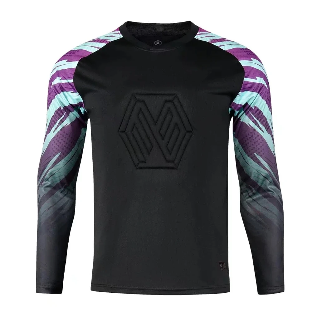 Men Kids Chest Elbow Protective Goalkeeper Uniforms Football Jersey Shirts Sponge Protector Soccer Training Goalkeeper Clothing