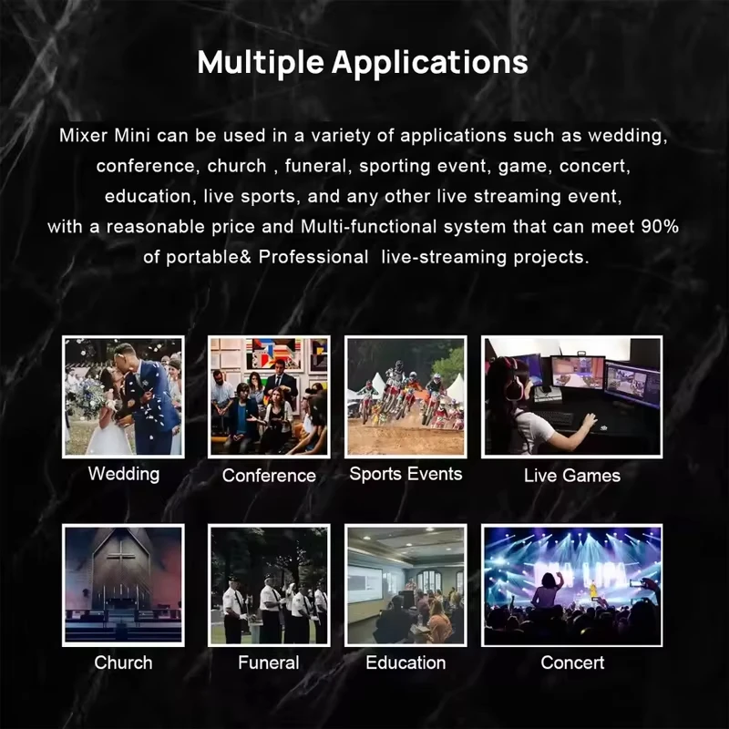 Cinetreak Mixer MiNi 4 canales FHD Video Streaming en vivo Swithcer compatible con entrada multiformato y conmutación multicámara PIP personalizable