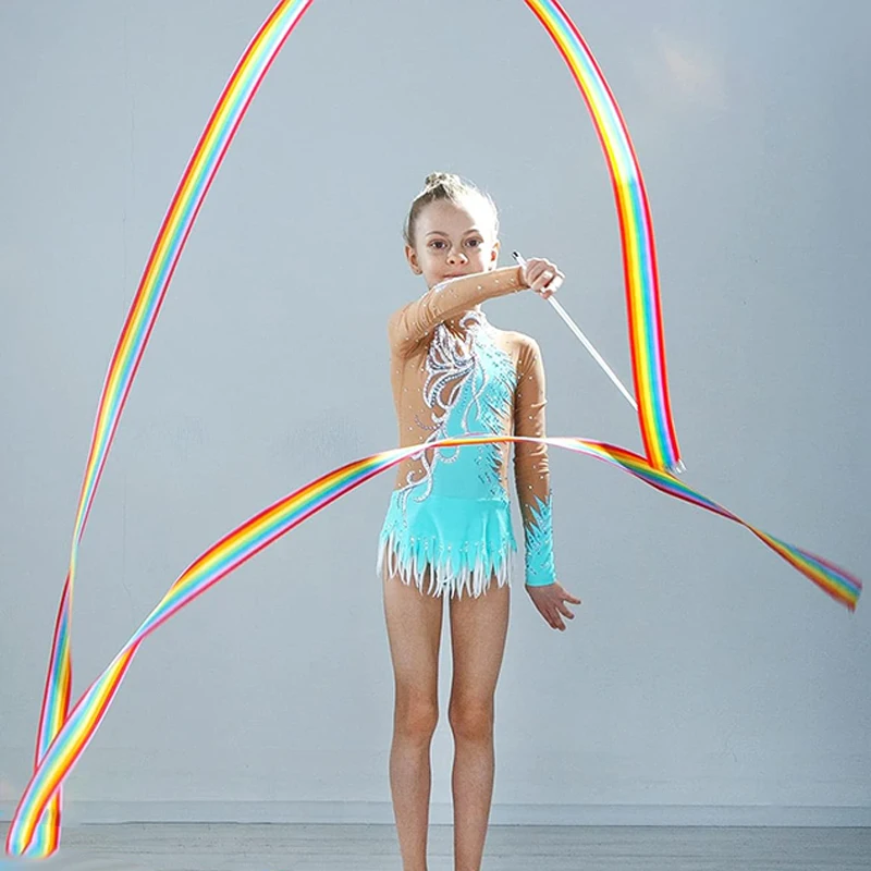 1/2pcs Children Colorful Artistic Gymnastics Ribbon with Rod Outdoor Sport Toy for Kids Dance & Performance Prop Ideal Gift TMZ