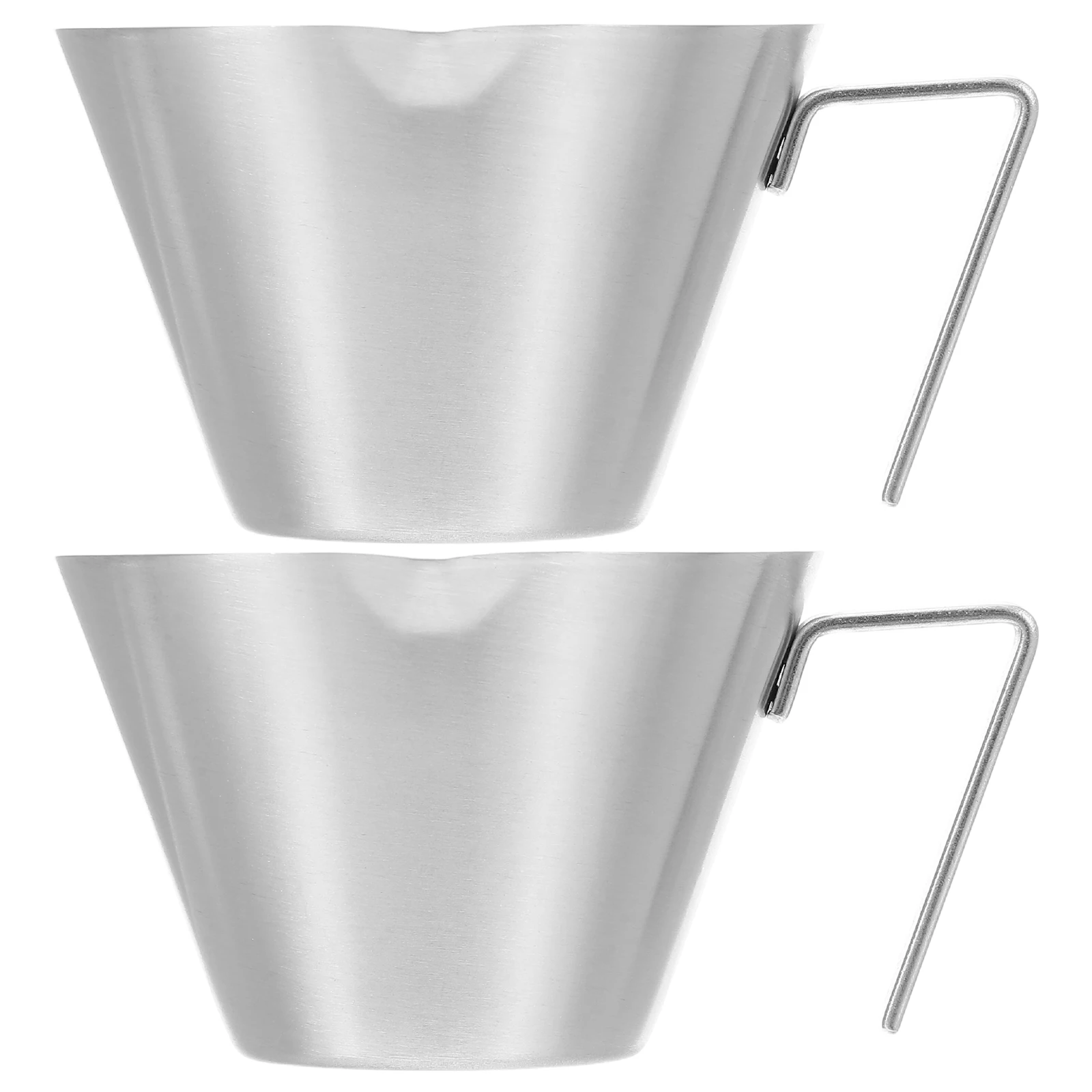 

2 шт., мерные чашки для эспрессо из нержавеющей стали, двойной носик, металлические кофейные чашки, точные маркировки объема, набор стекол для наливания молока