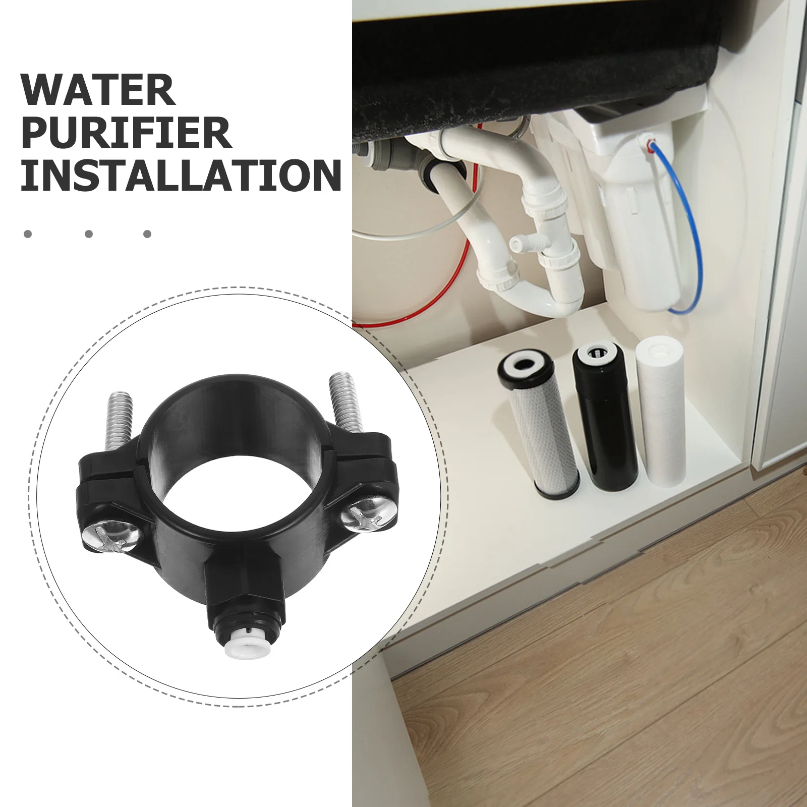 Selle de vidange 1/4 pouces, pince de filtres à eau en plastique à connexion rapide pour système d'osmose inverse, accessoire d'installation de purificateur