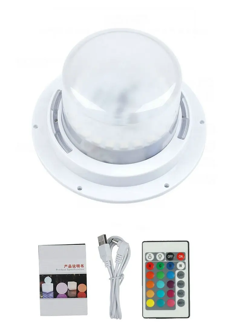 Module LED RGBW étanche, 24 touches, télécommande, Rechargeable, éclairage d'ambiance de Table, décoration