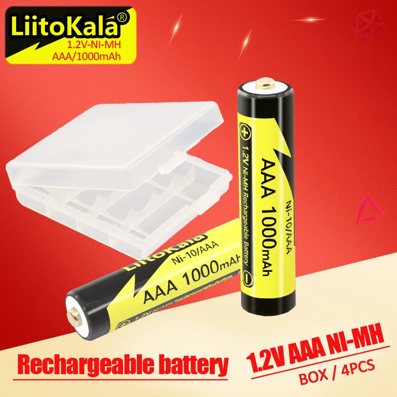 LiitoKala AAA 1.2V 1000mAh NI-MH Rechargeable Batteries For Cordless Telephone LED Flashlight Remote Control 1-30PCS Wholesale