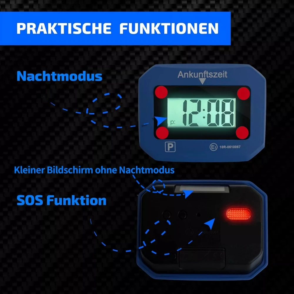 Compact and Modern Digital Parking Timer , Electronic Parking Timer  Automatic Time Adjustment Car Interior Decor Accessories
