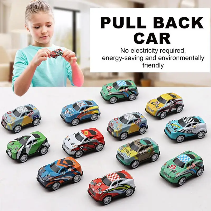 Pull Back Car Toys Mini Race Car Pull Back Alloy Car Toy Set Party Favors Class Treasure Box for Boys Girls Birthday Gifts