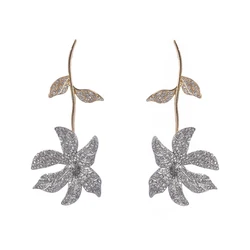 ZAA Elegant Jewelry Woman 2025 Trend Earrings Luxury Rhinestone Flower Shape Charm Ear Accessories Fashion Party Holiday Gifts