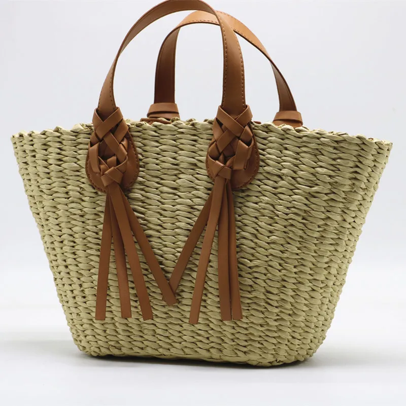 Summer Bag Large Capacity Tote Designer Wicker Woven Women Handbags Summer Beach Bali Straw Bag Lady Travel Big Basket Purse