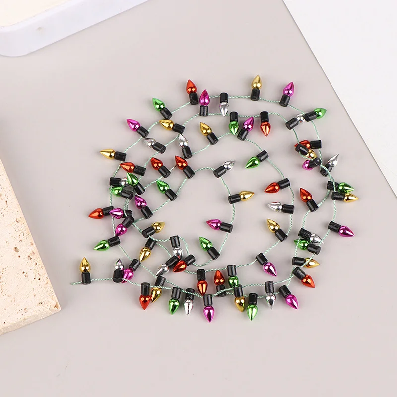 أضواء عيد الميلاد وهمية للزينة ، دمية مصغرة ، اكسسوارات الأثاث المصغرة ، أضواء سلسلة ، 1 م ، 1:12