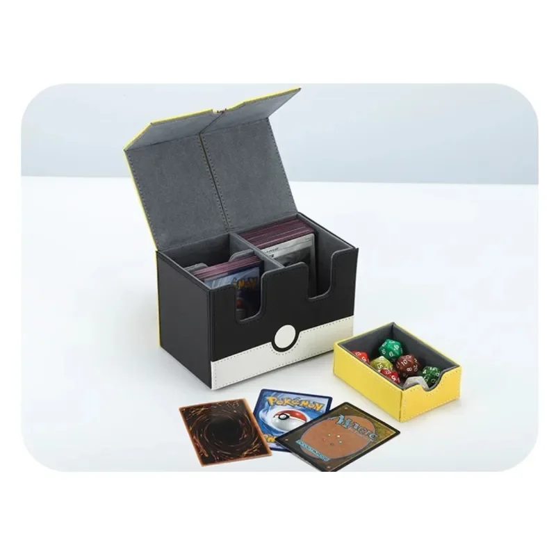 Pokemon PTCG Gengar Squirtle Jigglypuff Ash Ketchum Self Made Leather Card Box Anime Classics Game Collection Cards Toy Gift