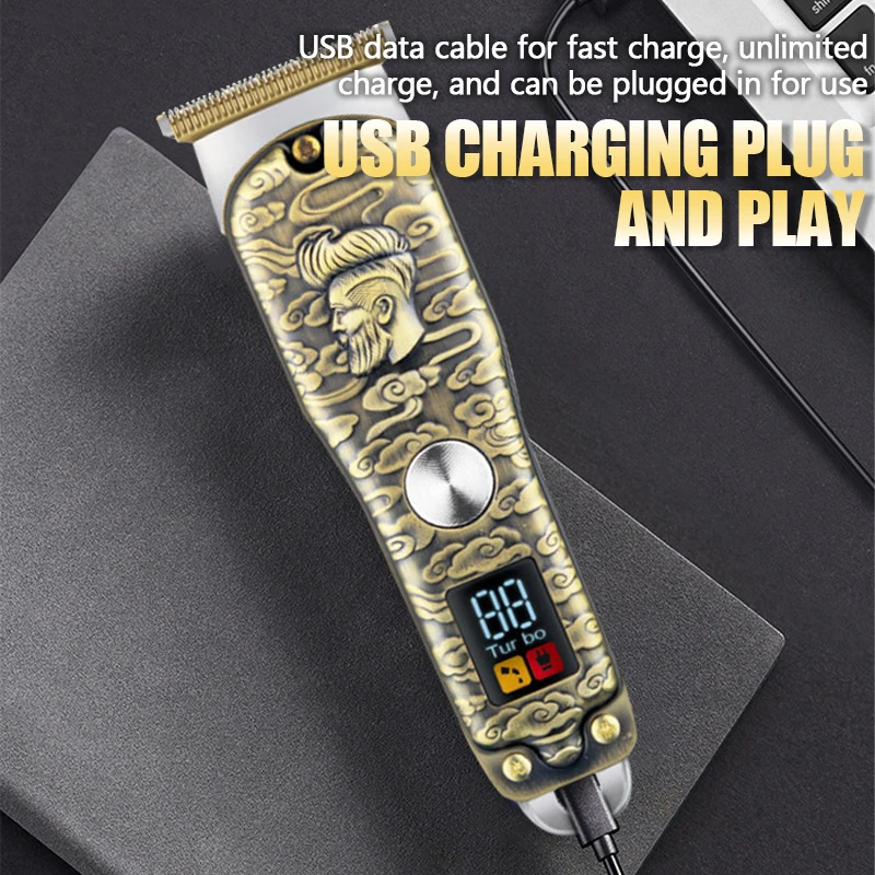 KEMEI-cortadora de pelo profesional inalámbrica para hombre, máquina para cortar Cabello, recargable, para Barba, KM-077