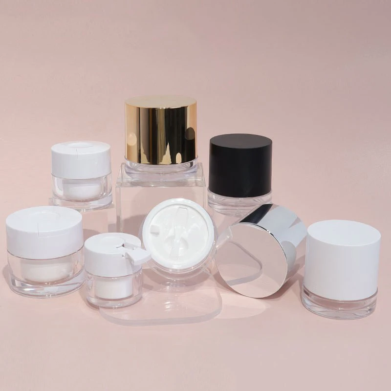 1pcs Plastic Cream Jar With White Liner Cream /Lotion Bottle Cosmetic Container Refillable Bottles With Spoon