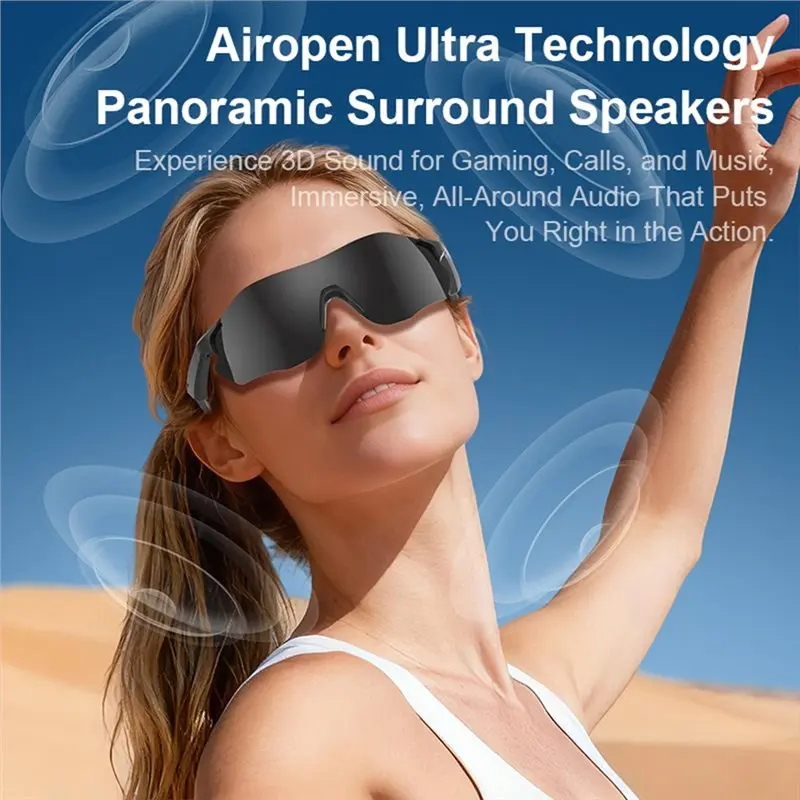 A52T Smart Glasses AI Powered Auto-Tinting Glasses With Real-Time Simultaneous Translation Earbuds 2-In-1 Bluetooth Sunglasses