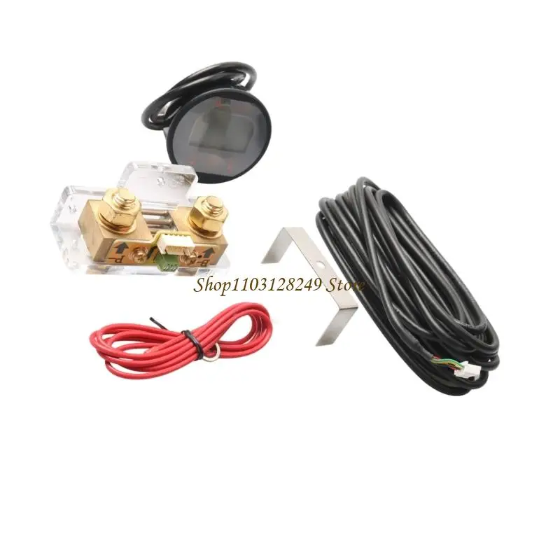 N5KD 8–120V Shunt Battery Meter with Round Display and Shunt Assembly