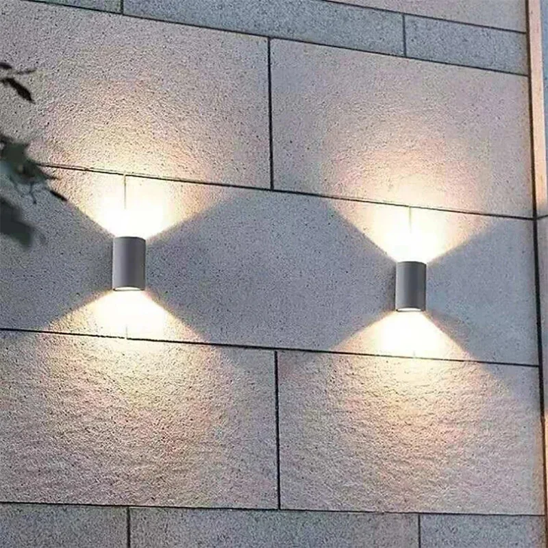 Lámpara LED de pared de doble cabeza, diseño creativo semicircular, iluminación de pared Exterior minimalista para exteriores, Villa, jardín, patio