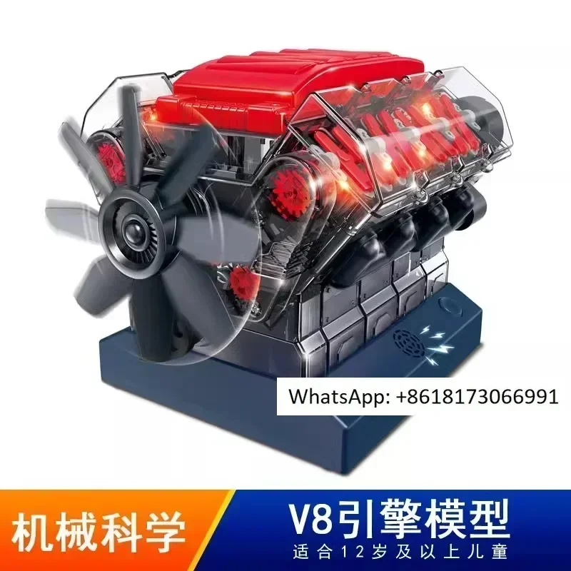 Scientific experiment set V8 car engine model can be used to assemble puzzle toys 1PC