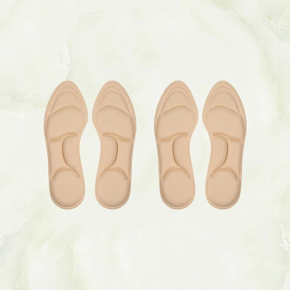 2 paires de semelles intérieures en éponge douce, conception anatomique 5D, décompression, respirantes, absorbant les chocs, inserts de stabilité pour le sport