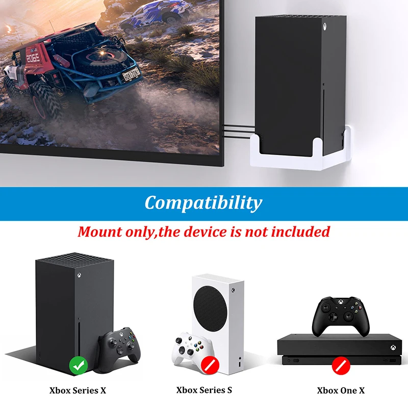 PlusAcc جدار جبل حامل تخزين قوس رف الغبار المحمولة حمل ديكور ل Xbox سلسلة X وحدة التحكم العمودي حامل