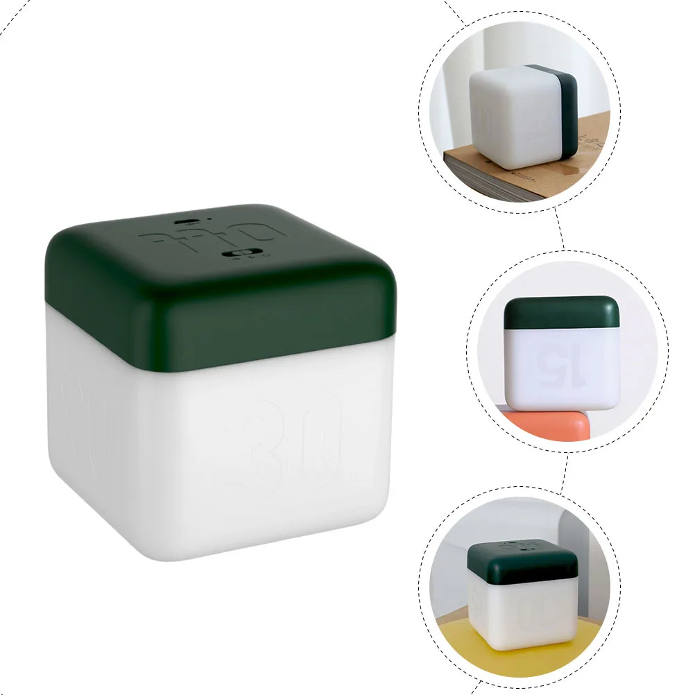 

Rechargeable Cube Shape Night Lamp Operated Flips Timer Night Light Bedside Table Lamp Soft Warm Light